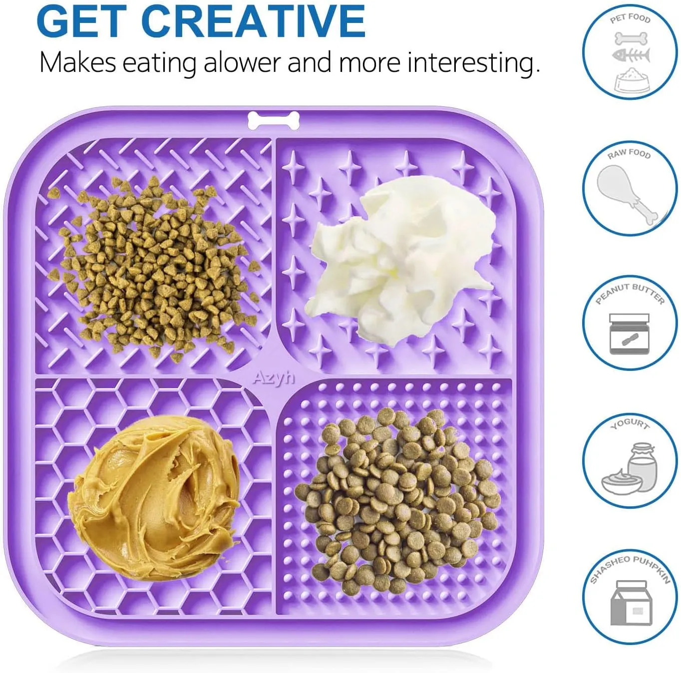 2 PCS Licking Mat for Dogs & Cats with Suction Cups, Dog Slow Feeder Lick Pat for Anxiety Relief, Dog Toys Feeding Mat for Butter Yogurt Peanut, Pets Bathing Grooming Training Mat (7.9''*7.9'')