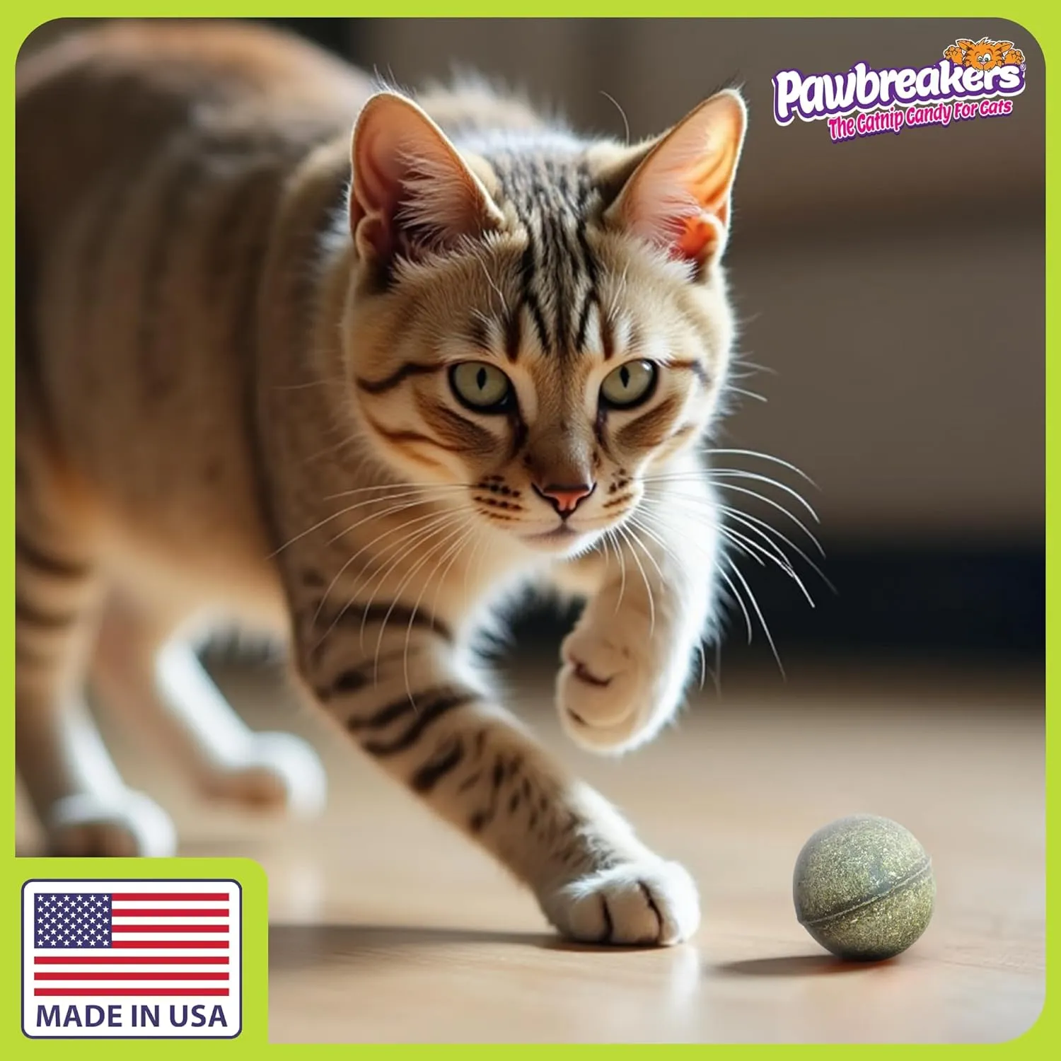 4 Bonkas Catnip Balls - All Natural Cat Treats & Toys, Medical Grade Catnip, Safe & Digestible, Hypoallergenic & Vegan - 1/2 oz, 1.25 Inch Diameter, Made in USA