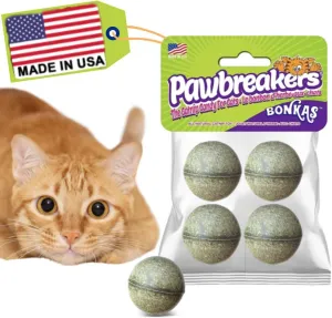 4 Bonkas Catnip Balls - All Natural Cat Treats & Toys, Medical Grade Catnip, Safe & Digestible, Hypoallergenic & Vegan - 1/2 oz, 1.25 Inch Diameter, Made in USA