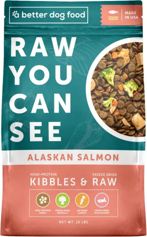 A Better Dog Food | Salmon Dry Dog Food | Raw You Can See | High Protein Kibble   Freeze Dried Raw Dog Food