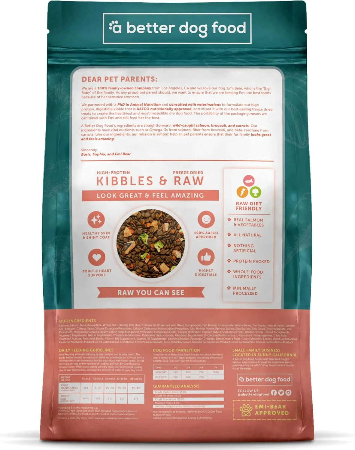 A Better Dog Food | Salmon Dry Dog Food | Raw You Can See | High Protein Kibble   Freeze Dried Raw Dog Food