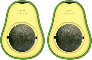 Avocado Catnip Wall Ball Cat Toys Catnip, 2PCS Cute Avocado Shape Catnip Toys Rotatable Treats Toys for Indoor Cats