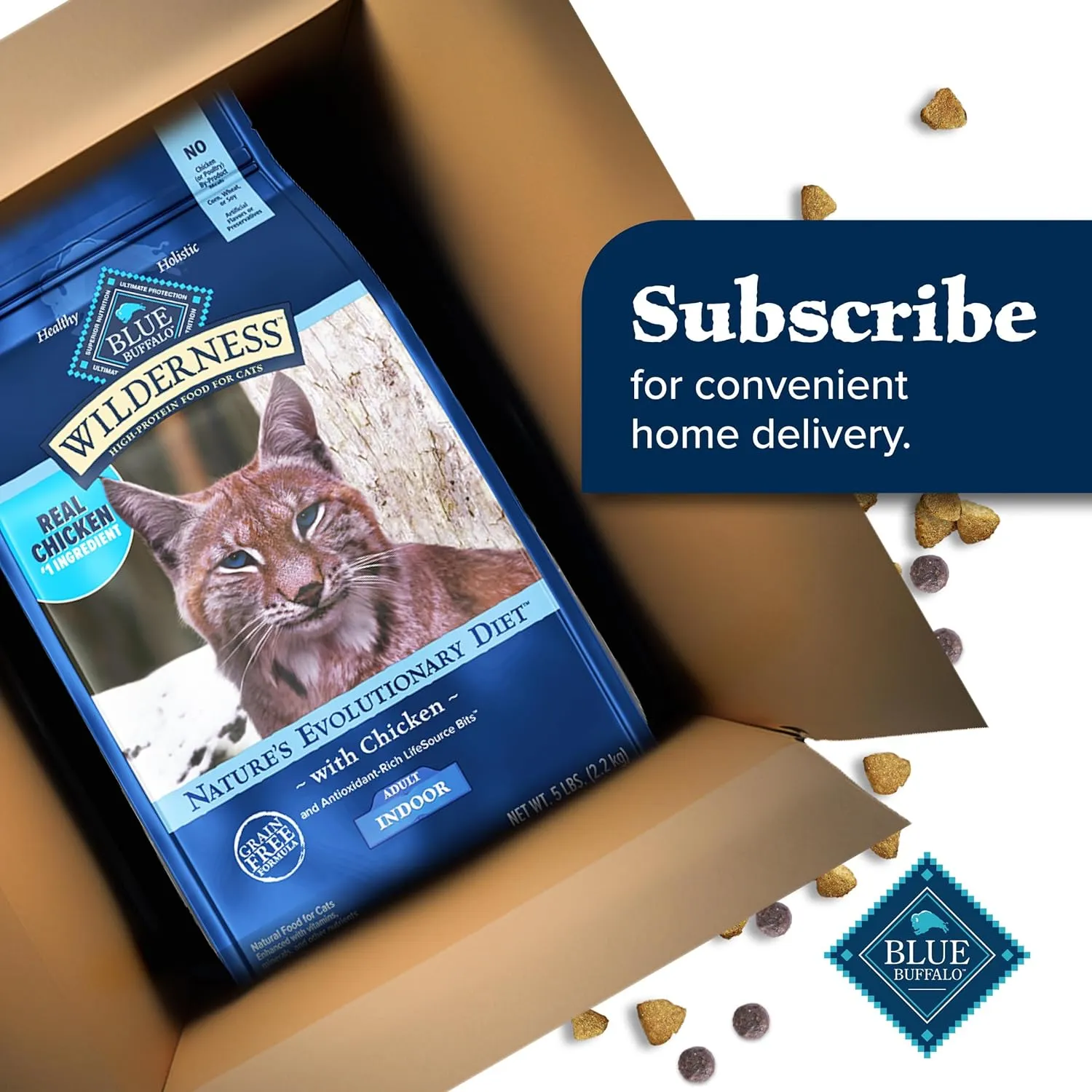 Blue Buffalo Wilderness Nature's Evolutionary Diet High-Protein, Grain-Free Natural Dry Food for Adult Cats, Chicken, 11-lb. Bag