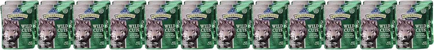 Blue Buffalo Wilderness Trail Toppers Chunky Duck Bites Dog Food, 24 By 3 Oz.