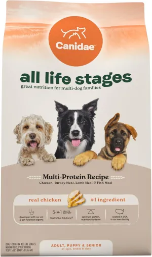 Canidae All Life Stages Multi-Protein Recipe with Chicken, Turkey, Lamb, and Fish  High Protein Premium Dry Dog Food for All Ages, Breeds, and Sizes 27 lbs.