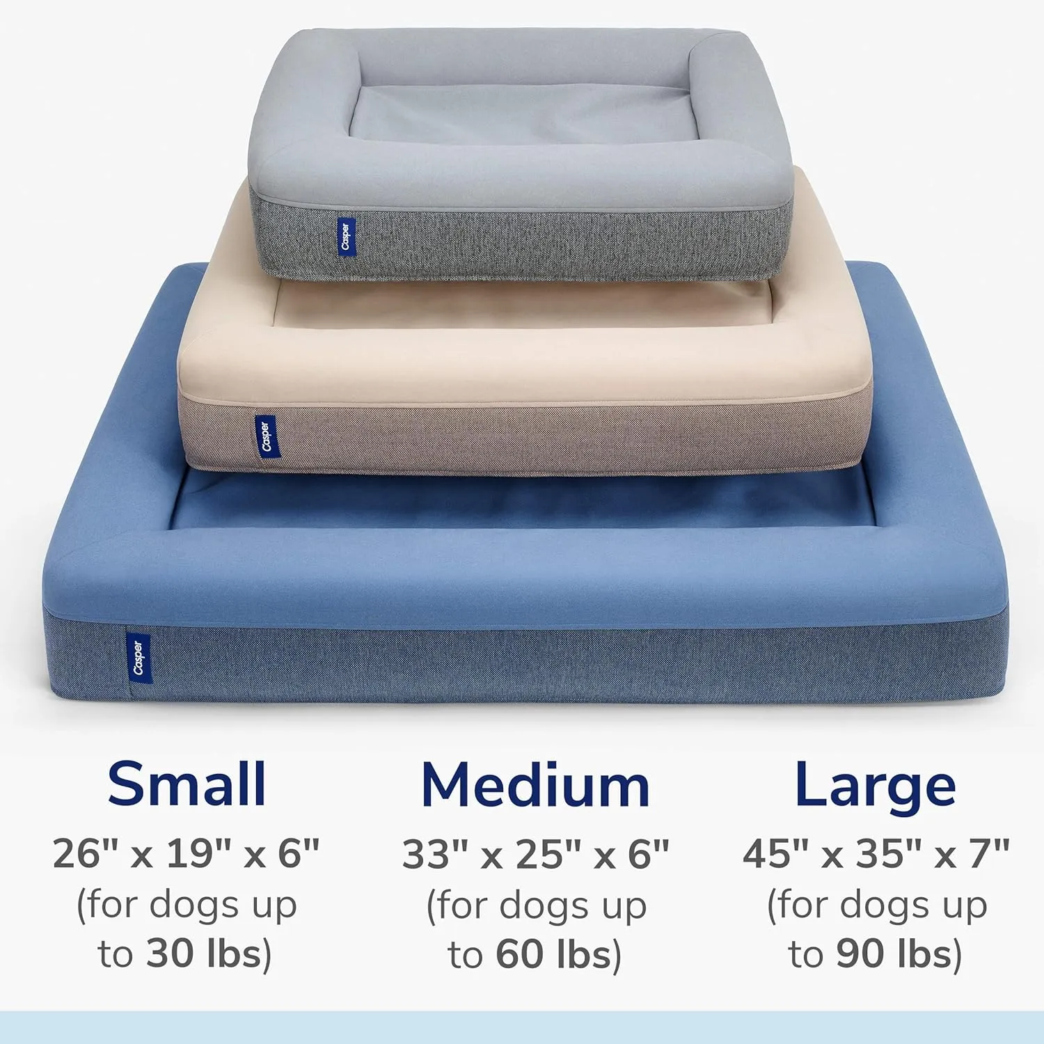 Casper Dog Bed, Plush Memory Foam, Small, Sand