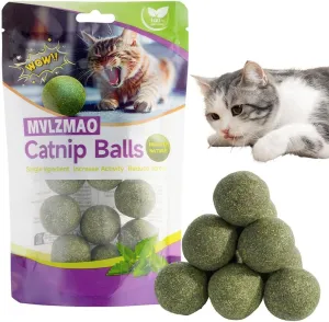 Catnip Balls Kitten Cat Nip Ball Licker Toy Natural Catnip Ball for Cats of All Breeds,Cat Lick Ball Toys That Fascinate Cats