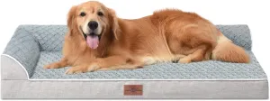 Comfort Expression XL Dog Bed Orthopedic, Extra Large Dog Beds with Comfy Bolsters, Waterproof Dogs Bed, Pet Bed Sofa with Removable Washable Cover and Nonskid Bottom(X-Large,Grey)