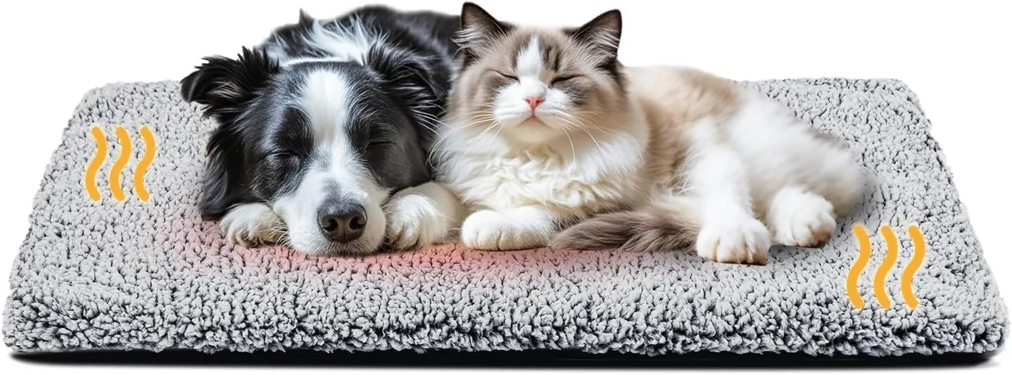 Cute Artificial Pet Nest Warm Dog Bed cat self-Heating pad, Artificial pet pad, Suitable for cat and Dog pet cage Houses Suitable for Indoor Pets(42.0" L x 28.0" W x 1.2" Th)