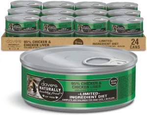 Dave's Pet Food Grain Free Wet Cat Food (95% Chicken & Chicken Liver Pate), Made in Canada Naturally Healthy Canned Cat Food, Added Vitamins & Minerals, Wheat & Gluten-Free, 5.5 oz (24 Pack)