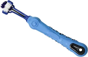 Dog and Cat Toothbrush, Saving Your Time 3 Sided Pet Toothbrush Effective Cleaning Multi Angle Design Pet Supplies Comfortable for Home Use (Blue)