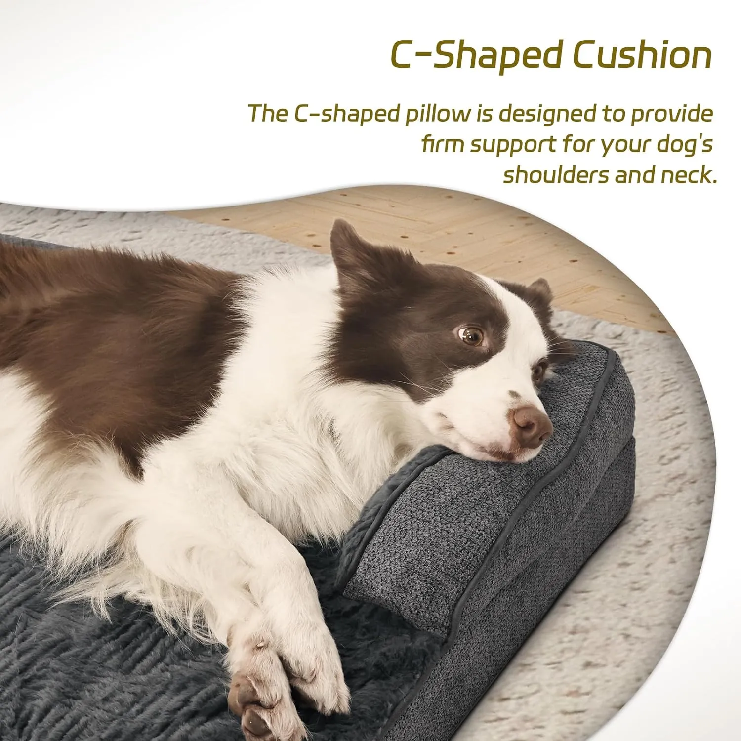 Dog Beds for Medium,Small Dogs,Orthopedic Dog Sofa Bed with Removable Washable Cover,Waterproof Egg Foam Pet Couch Bed& Furniture,31x25 Inch, Gray