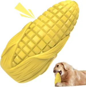 Dog Chew Toys for Aggressive Chewers,Idestructible Tough Durable Squeaky Interactive Dog ToysDurable Dog Teeth Cleaning Toy for Medium Large BreedsCorn Stick Toy (Yellow)