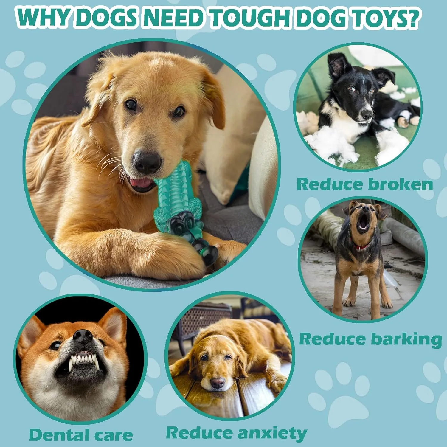 Dog Toys for Aggresive ChewersTough Dog Toys for Large Dogs - Indestructible Dog Toy- Heavy Duty Dog Toys for Small/Medium/Large Dogs Breed to Keep Them Busy