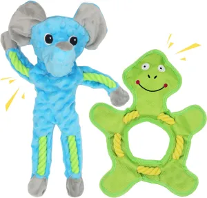 Dog Toys to Keep Them Busy, Plush Tug of War Interactive Rope Dog Toys, Squeaky Chew Toys for Small Medium Large Dogs