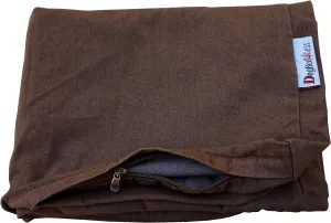 Dogbed4less 37X27X4 Inches Size Brown Color Denim Jean Dog Pet Bed External Zipper Cover - Replacement Cover only