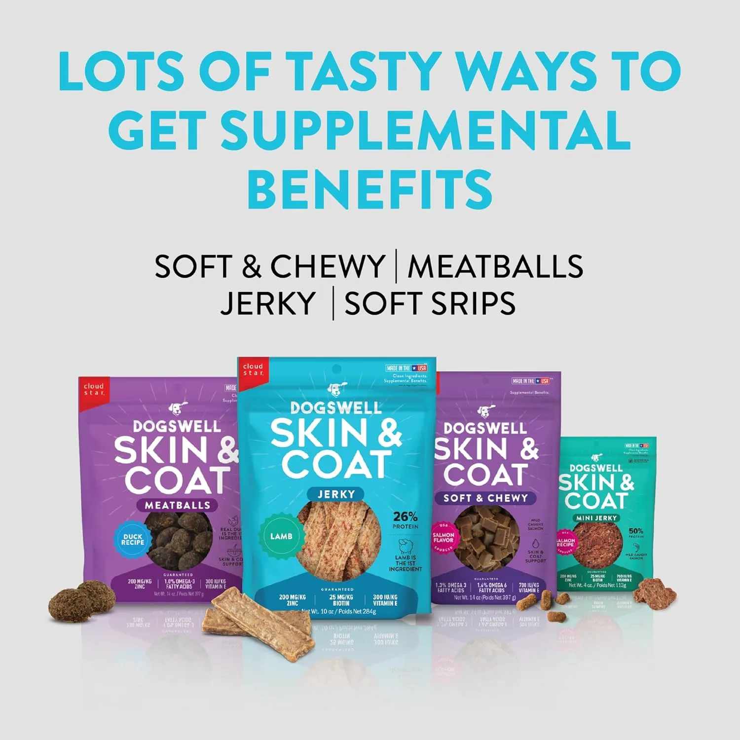 Dogswell Jerky Skin and Coat  Real Lamb Jerky Dog Treats with Skin & Coat Support (10 oz. Lamb)