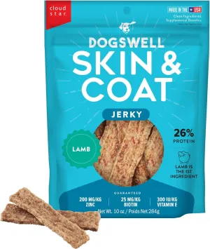 Dogswell Jerky Skin and Coat  Real Lamb Jerky Dog Treats with Skin & Coat Support (10 oz. Lamb)