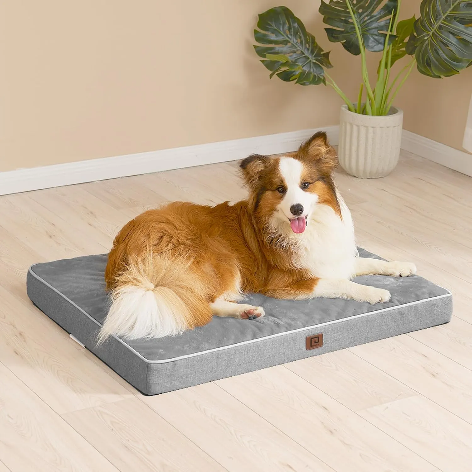 EHEYCIGA Orthopedic Memory Foam Dog Beds for Extra Large Dogs with Removable Waterproof Liner, Grey, 41x27