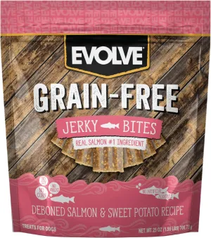 Evolve Grain Free Deboned Salmon and Sweet Potato Jerky Bites Dog Treats, 25oz