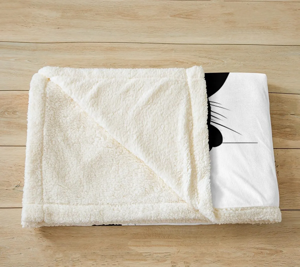 Feelyou Black Cat Blanket for Kids Toddler Cute Pet Cats Pattern Fleece Throw Blanket Lovely Kitten Plush Blankets and Throws Super Soft Cozy Animal Sherpa Blanket for Couch Bed Sofa 60"x80" White