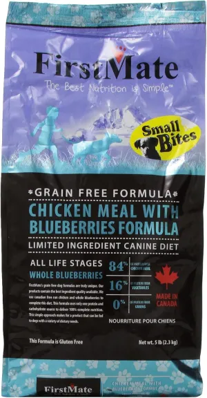 Firstmate Pet Foods Chicken With Blueberries Small Bites, 5 Pounds, Grain-Free Dry Dog Food