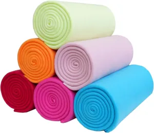 Fleece Throw Blankets Bulk Fleece Blankets Solid Wholesale Lightweight Warm Soft for Pet Bed Couch Office Gifts Travel Seasons (Pack of 6-50x60 Inches,Multiple 4)
