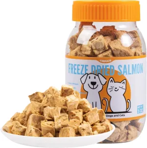 Freeze-Dried Salmon Cat Dog Treats - Single Ingredient,Natural Pet Treats High Protein, Grain Free, Rich in Omega-3 - Supports Joint, Skin Coat Health (85g)