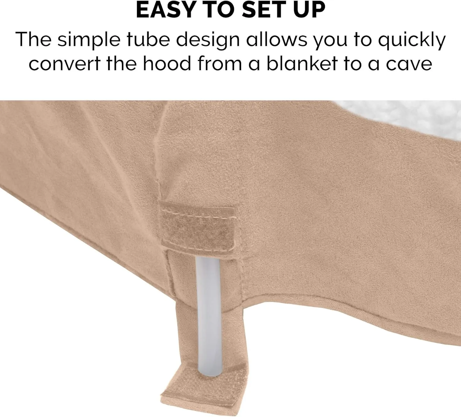 Furhaven 44" Round Memory Foam Dog Bed for Large Dogs w/ Removable Washable Cover, For Dogs Up to 80 lbs - Sherpa & Suede Snuggery - Cream, 44-inch
