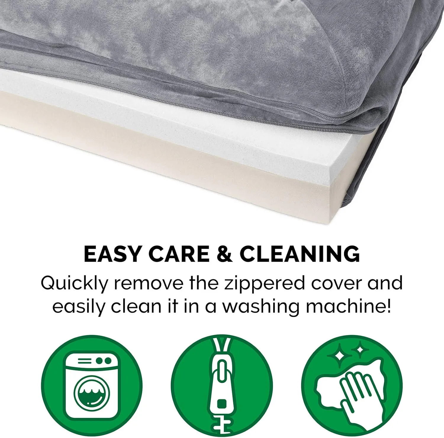 Furhaven Memory Foam Dog Bed for Medium/Small Dogs w/ Removable Bolsters & Washable Cover, For Dogs Up to 35 lbs - Faux Fur & Velvet Sofa - Smoke Gray, Medium