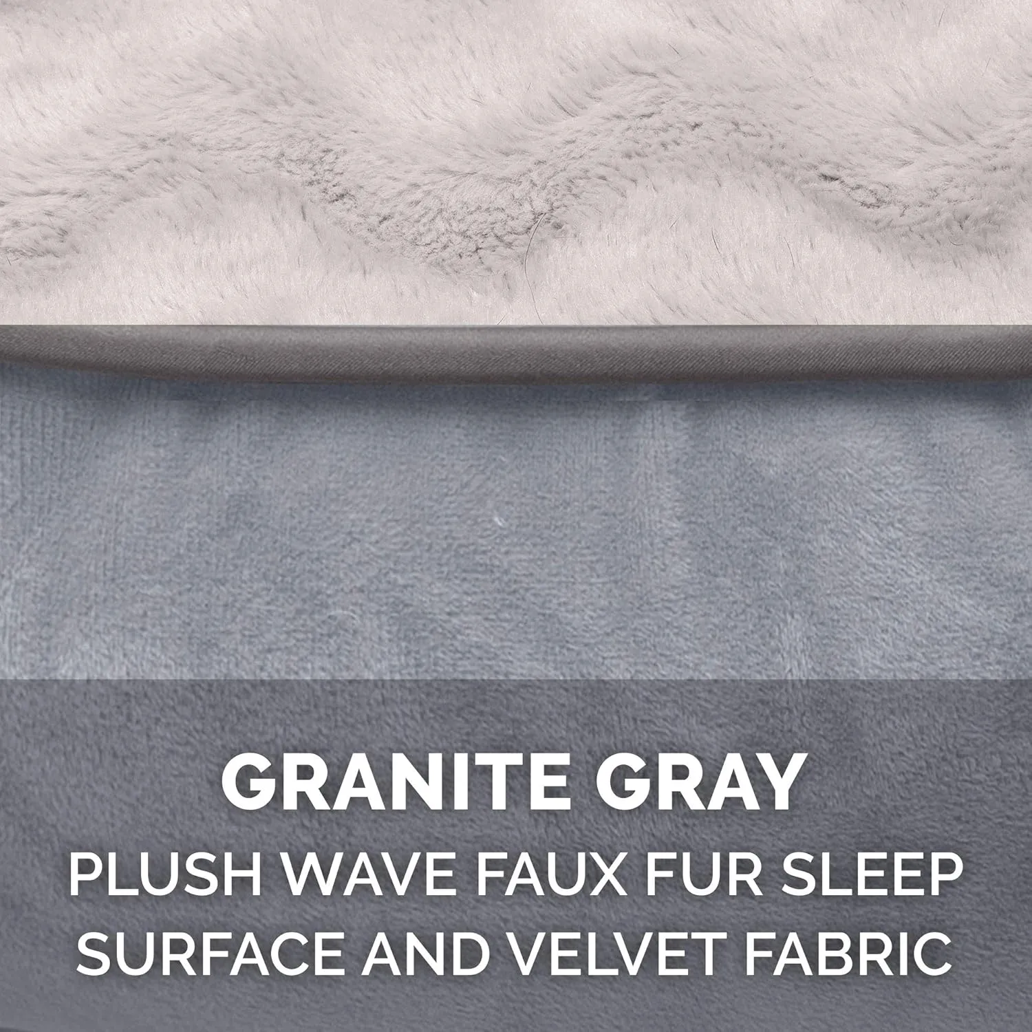 Furhaven Memory Foam Dog Bed for Medium/Small Dogs w/ Removable Bolsters & Washable Cover, For Dogs Up to 35 lbs - Plush & Velvet Waves Perfect Comfort Sofa - Granite Gray, Medium