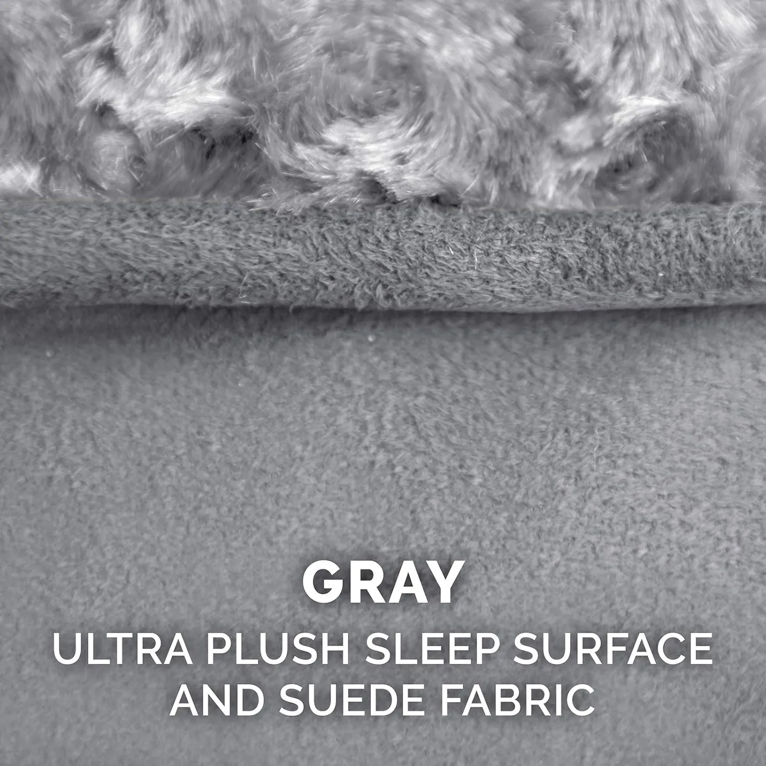 Furhaven Replacement Dog Bed Cover Ultra Plush Faux Fur & Suede Contour Luxe Lounger, Machine Washable - Gray, Jumbo (X-Large)