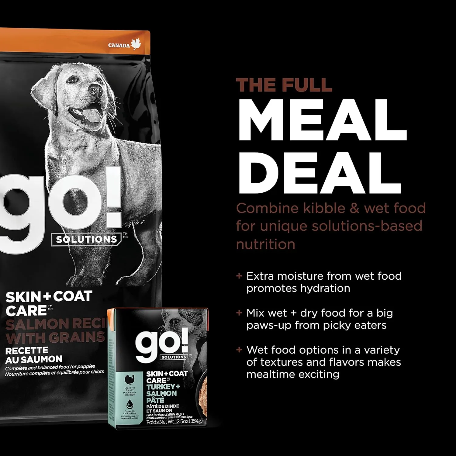 Go! Solutions Skin   Coat Care, Dry Dog Food, Large Breed Puppy Salmon Recipe with Grains, 25 lb Bag
