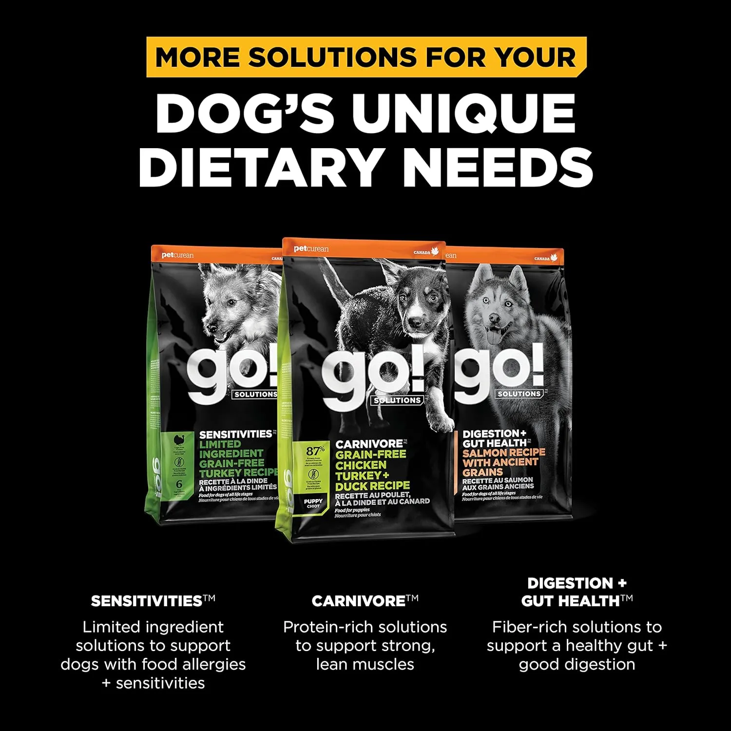 Go! Solutions Skin   Coat Care, Dry Dog Food, Large Breed Puppy Salmon Recipe with Grains, 25 lb Bag