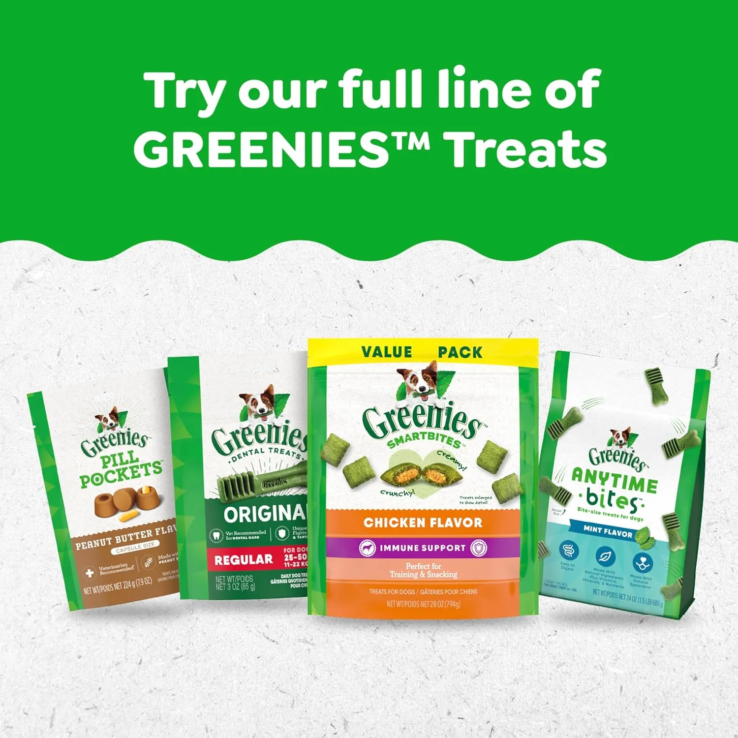 Greenies Smartbites Immune Support Crunchy & Soft Dog Treats, Chicken Flavor, 8 oz. Pouch