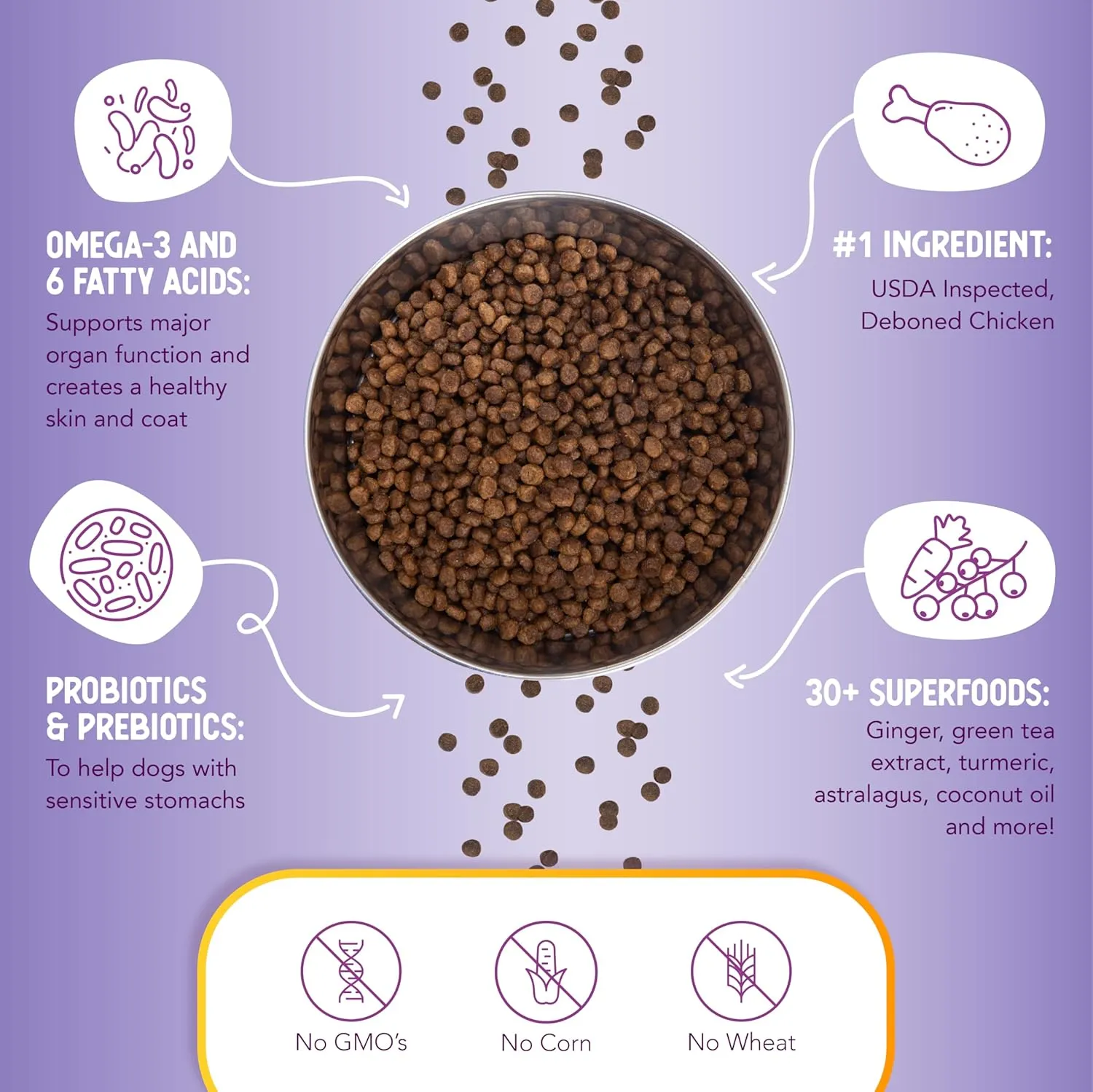 Health Extension Little Bites Lite Chicken & Brown Rice Dry Dog Food (4 lb / 1.8 Kg) - Natural with Probiotics and Superfoods for Overweight Adult Dogs (Pack of 6)