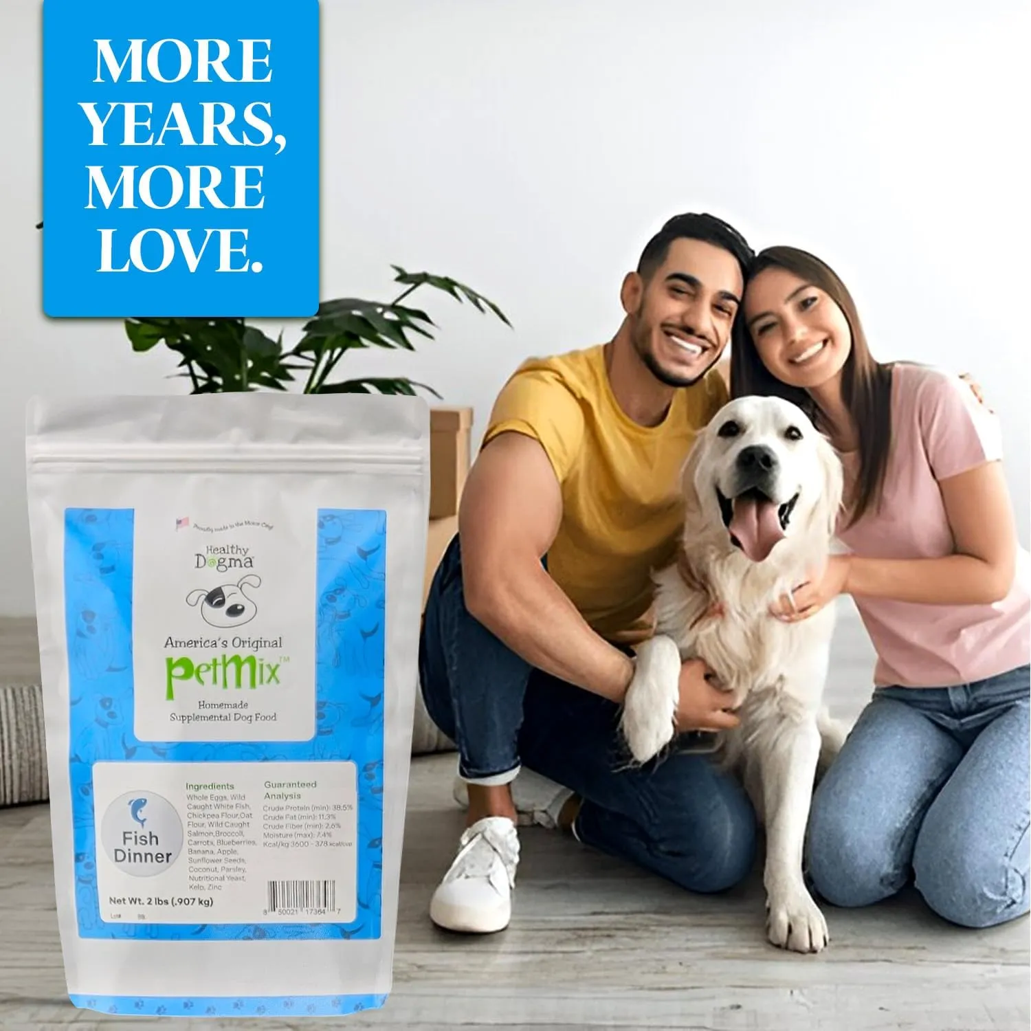 Healthy Dogma - PetMix Dehydrated Dog Food  Fish Dinner with Wild-Caught Alaskan Salmon & Whitefish  Gluten-Free, Skin & Coat Support, Clean Ingredient Dog Food  No Preservatives, (2 lbs)
