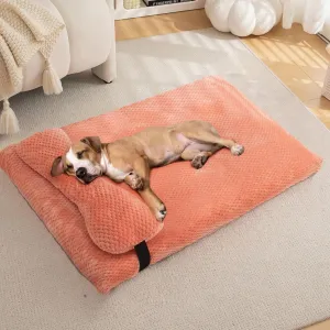 huraty Plush Dog Bed for Medium Large Dogs, Memory Foam Dog Bed Mattress with Washable Cover, Non-Slip Pet Bed Mat Suitable for Pets Up to 30 lbs, Pink 29.5x19.6x2 in