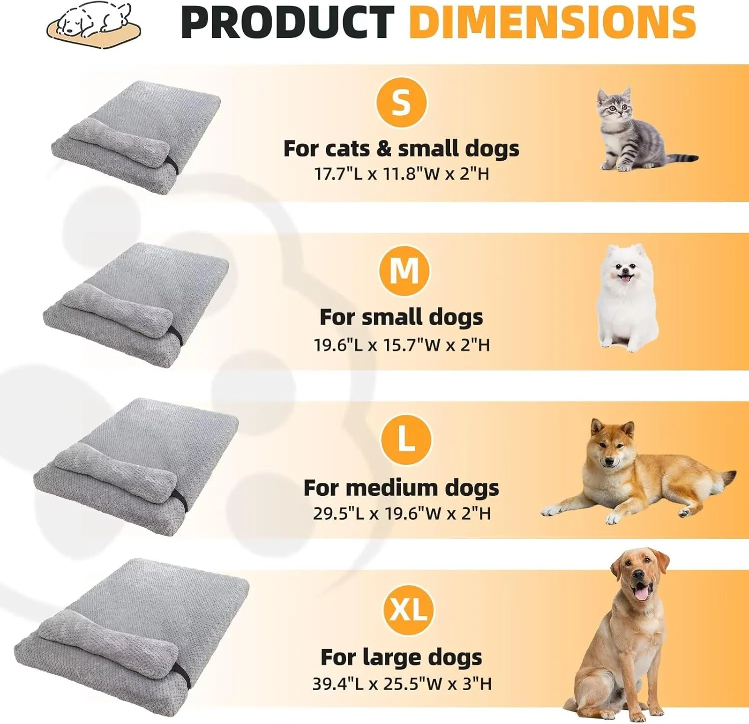 huraty Plush Dog Bed for Medium Large Dogs, Memory Foam Dog Bed Mattress with Washable Cover, Non-Slip Pet Bed Mat Suitable for Pets Up to 30 lbs, Pink 29.5x19.6x2 in