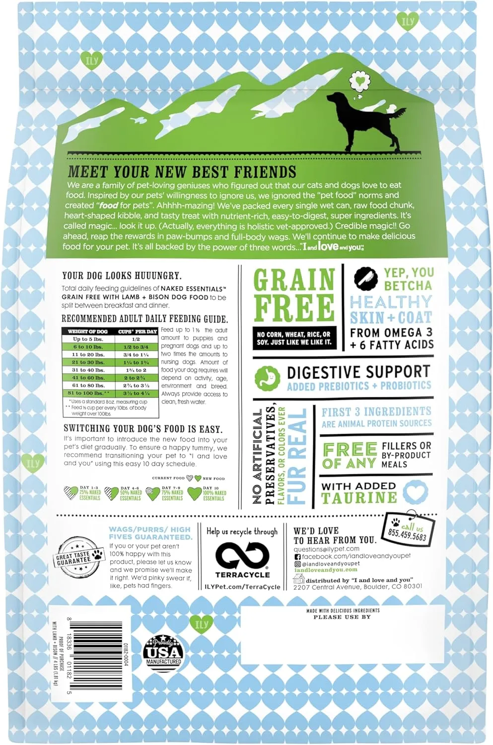 I and love and you Naked Essentials Dry Dog Food - Lamb   Bison - High Protein, Real Meat, No Fillers, Prebiotics   Probiotics, 4lb Bag