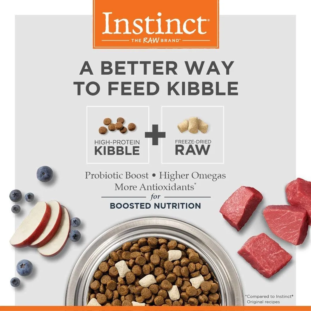 Instinct Raw Boost, Natural Dry Dog Food with Freeze Dried Pieces, High Protein, Grain Free Recipe - Real Beef, 10 lb. Bag