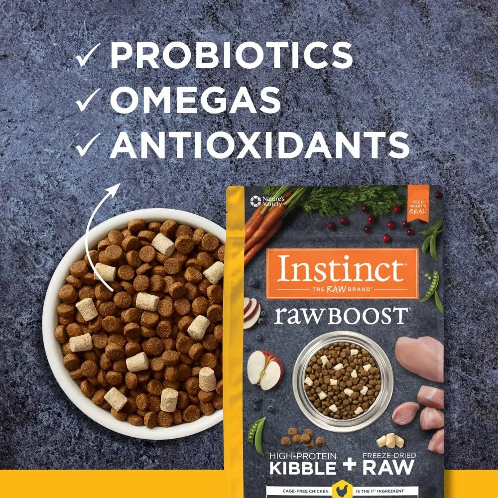 Instinct Raw Boost, Natural Dry Dog Food with Freeze Dried Pieces, High Protein, Grain Free Recipe - Real Chicken, 21 lb. Bag