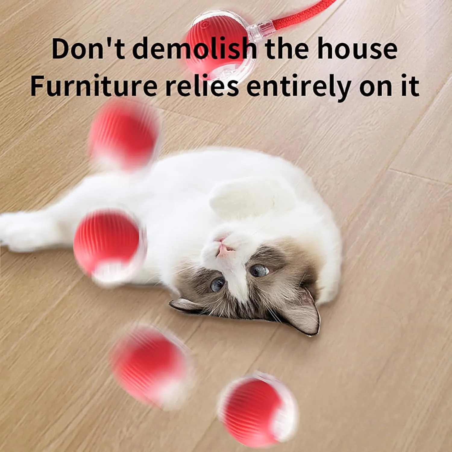 Interactive Cat Toys Ball for Indoor Cats Fast Rolling on Carpet, Three Movement Modes,Automatically Avoiding Obstacles & Motion Activate Cat Toys (deep red)