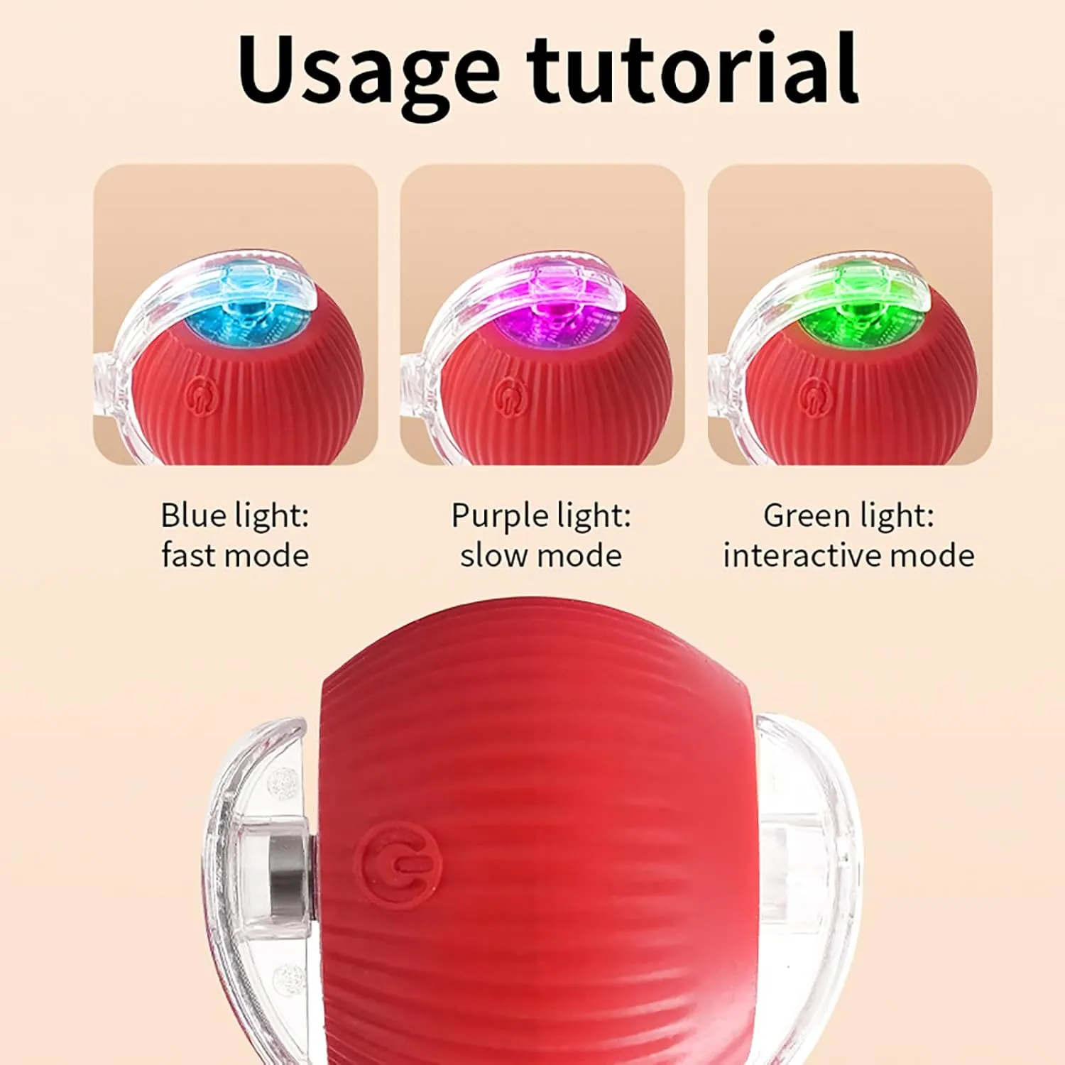 Interactive Cat Toys Ball for Indoor Cats Fast Rolling on Carpet, Three Movement Modes,Automatically Avoiding Obstacles & Motion Activate Cat Toys (deep red)