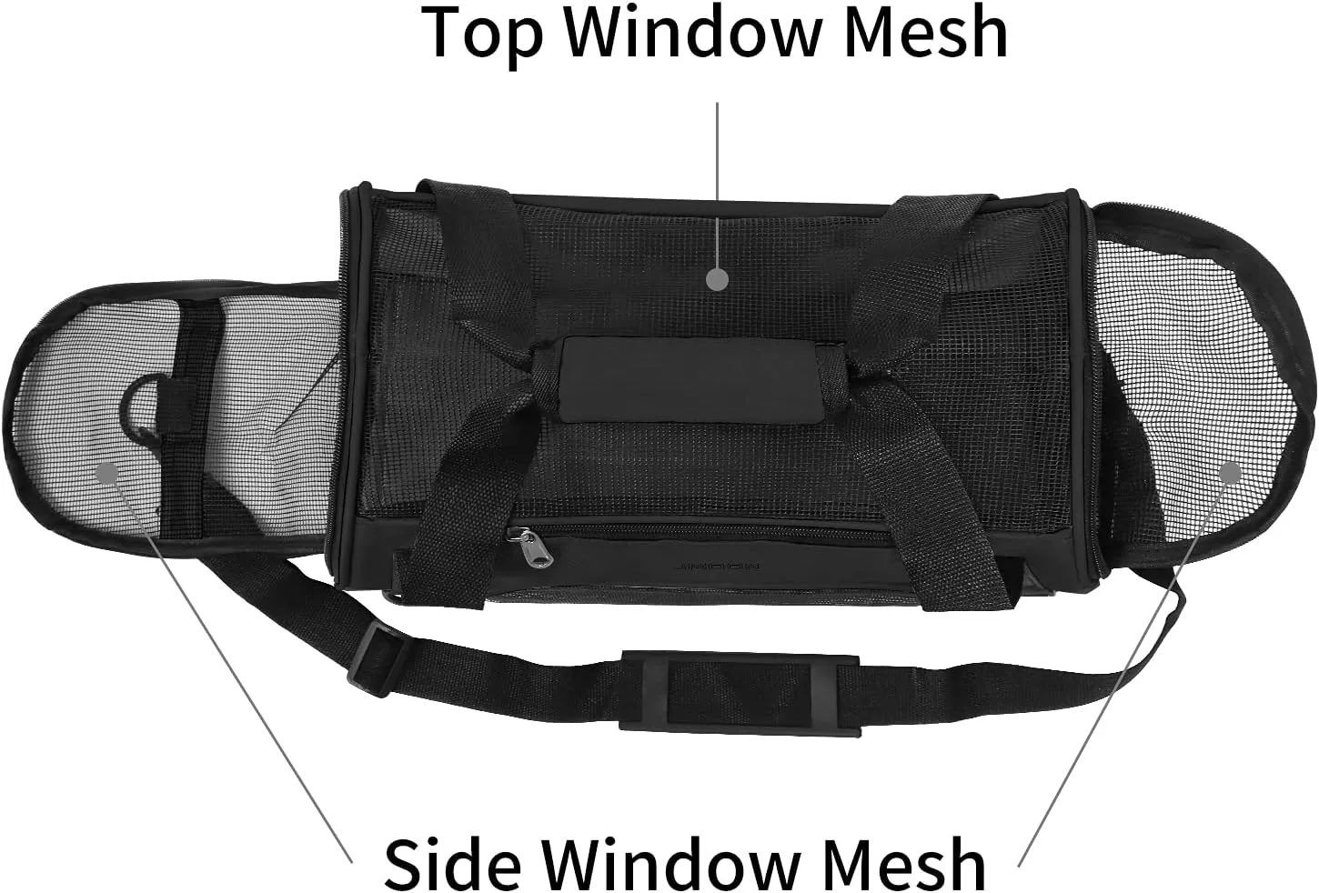 JMOON Cat Carrier Soft-Sided Airline Approved Pet Carrier Bag,Pet Travel Carrier for Cats,Dogs Puppy Comfort Portable Foldable Pet Bag (Medium, Black)