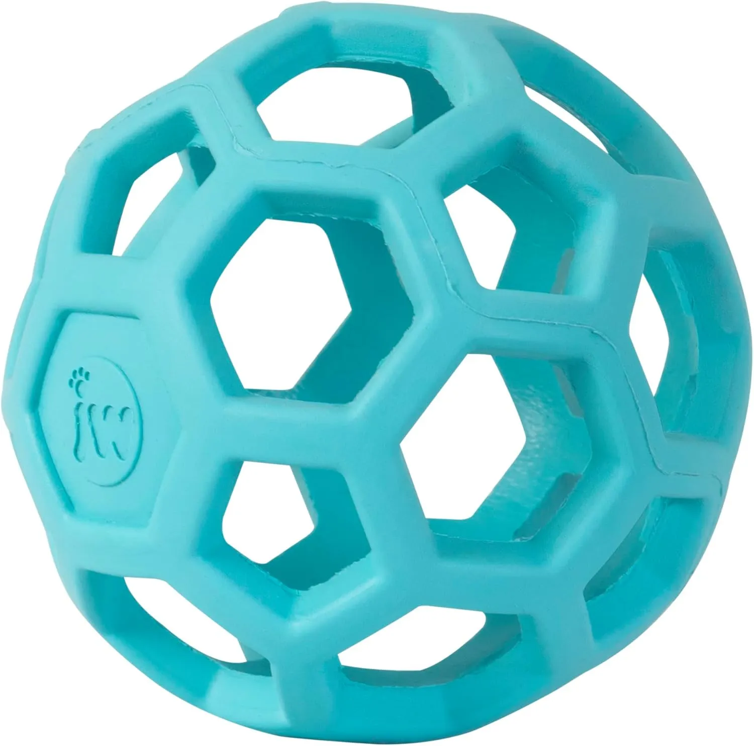 JW Pet HOL-ee Roller, Dog Toy Puzzle Ball, Natural Rubber, Medium (4.5 Inch Diameter), Blue
