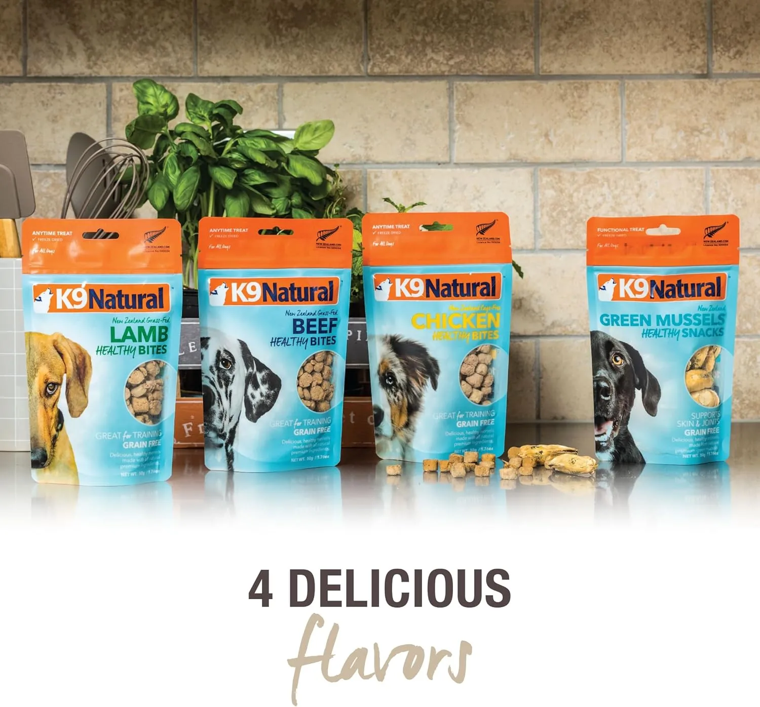 K9 Natural - Grain Free Freeze Dried Dog Treats - New Zealand Green Lipped Mussel Bites, 1.76oz