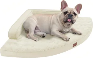 Large Orthopedic Dog Bed with Sides Big Dog Beds with Removable Washable Cover Non-Slip Waterproof Pet Bed for Medium Large Dogs - Beige L