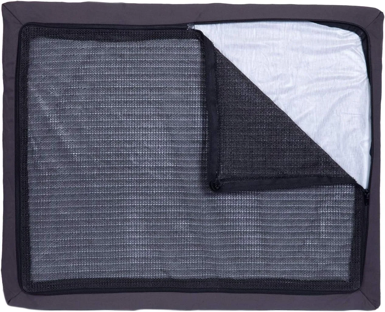 Luxe Dog Bed by Wag | Quad Layer Technology with Memory Foam, Orthopedic Foam, and Cooling Gel. Machine Washable Cover. Gray, Large