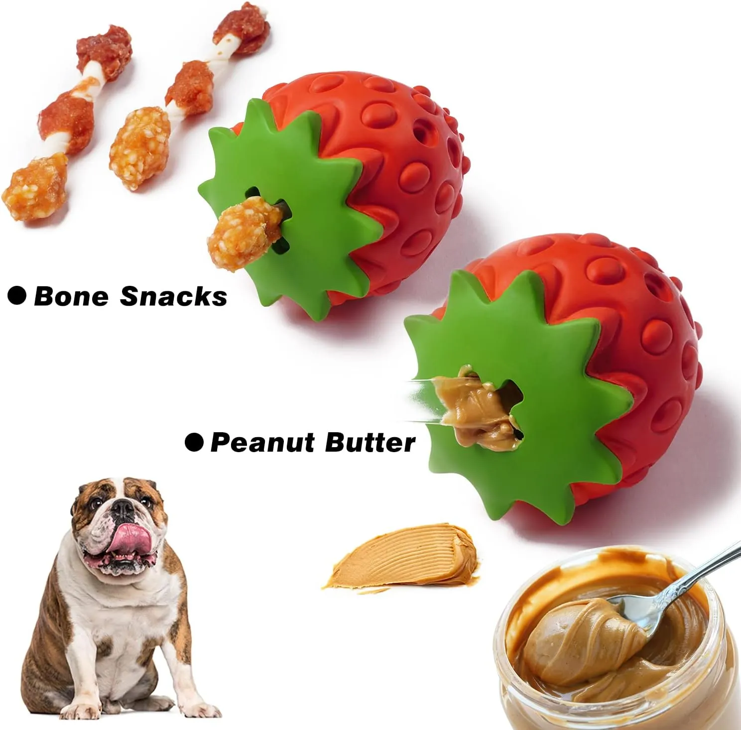 MewaJump Dog Puzzle Toys Rubber Chew Toys,Treat Food Dispensing Toy for Teeth Cleaning Dog Ball Toy Interactive Enrichment Toys for Puppy, Small, Medium, Large Breeds